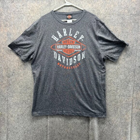 Harley Davidson Shirt Men Extra Large Gray Spell Out Motorcycle Biker Logo 2019 - Picture 1 of 12